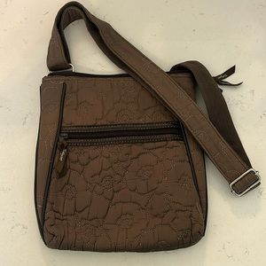 Thirty-One Crossbody Bag with floral stitching